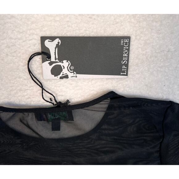 Lip Service Womens Small Gothic Mesh Sheer Top Steampunk Y2K Punk Grunge TAGS - Picture 4 of 7